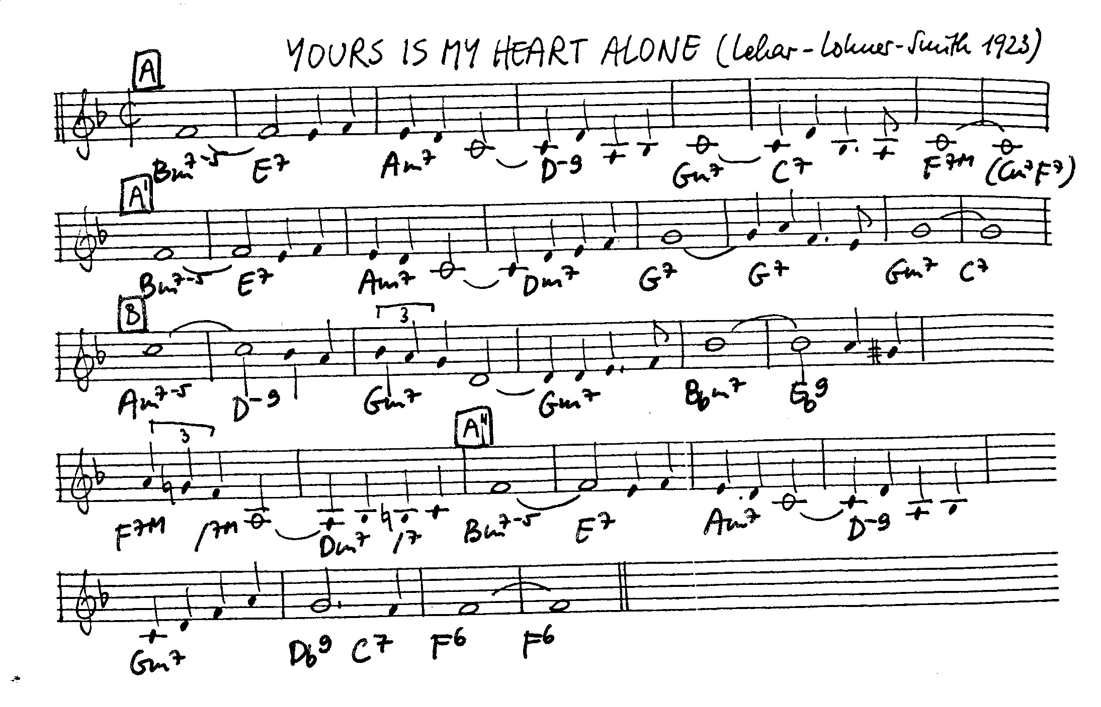 yours is my heart alone leadsheet – book us for your next 20s or gatsby event